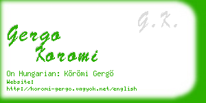 gergo koromi business card